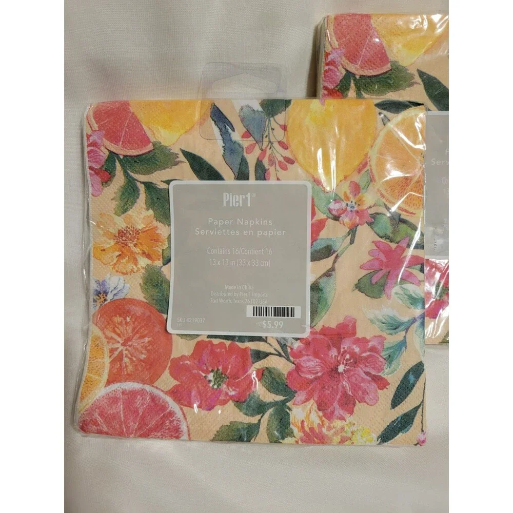 Pier 1 Import Paper Table Runner, Table Napkins  And  Party Picks Set Of 8